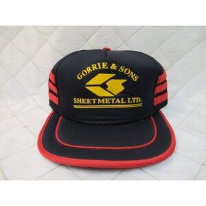 Gorrie Sons Sheet Metal Trucker Hat Snapback Size-a-just 3 Stripes NEW NOS